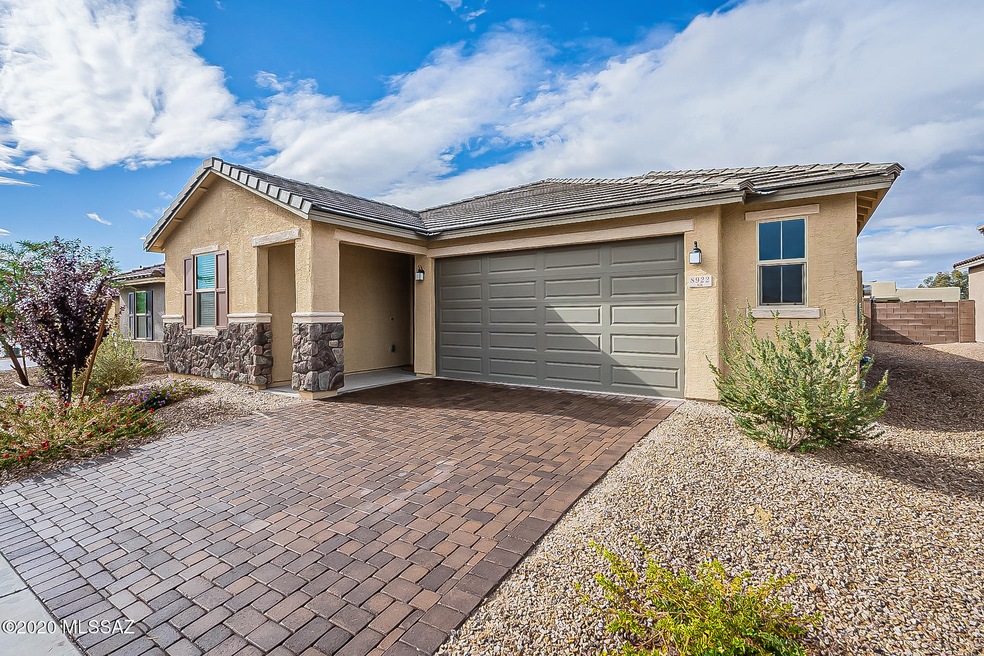 Brick paver driveway.