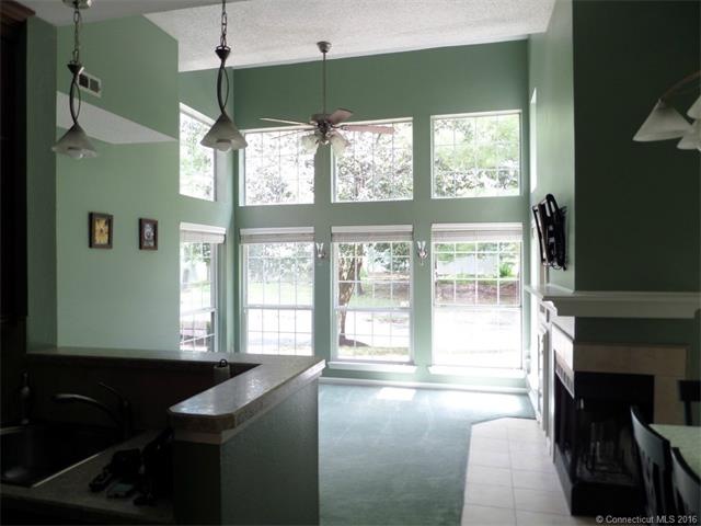 Open floor plan with cathedral ceilings