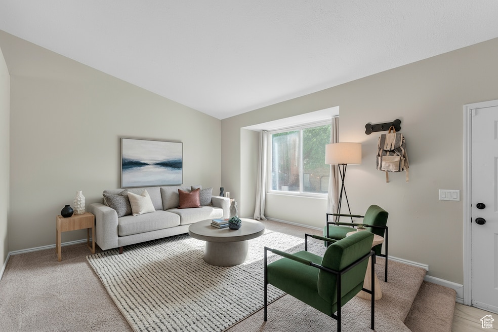 Virtually Staged entry room/living room