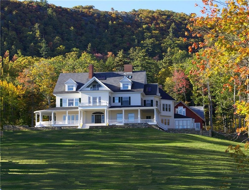 Exterior front with Mt Battie as the...