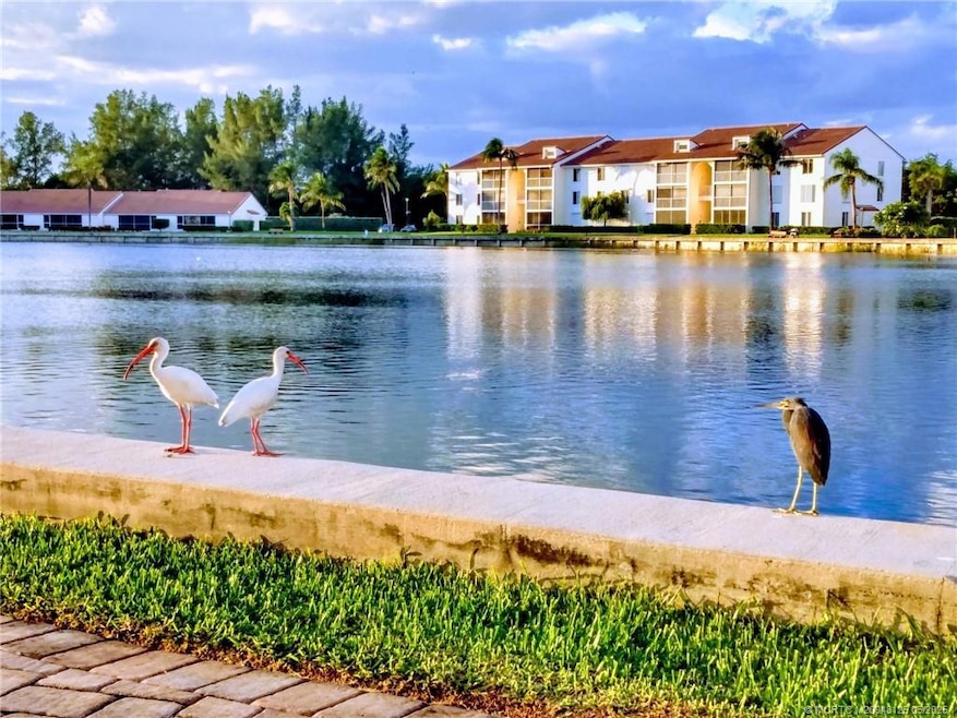 Outside the building on the lake.