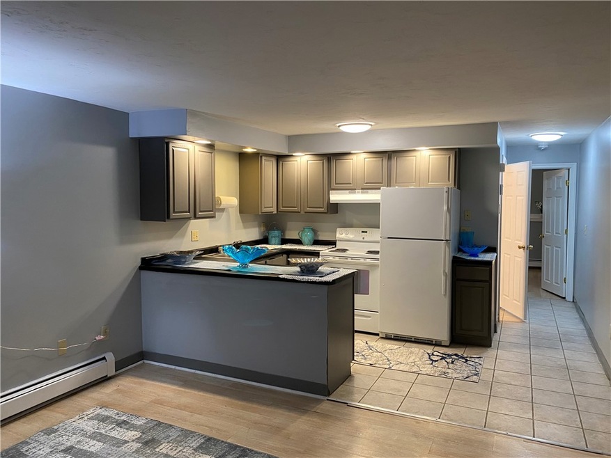 Living area and kitchen