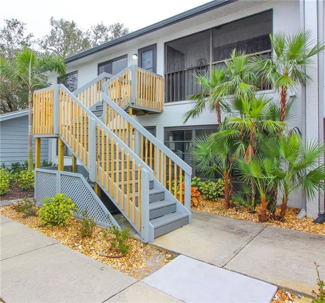 Brand new stairs leading to your end unit