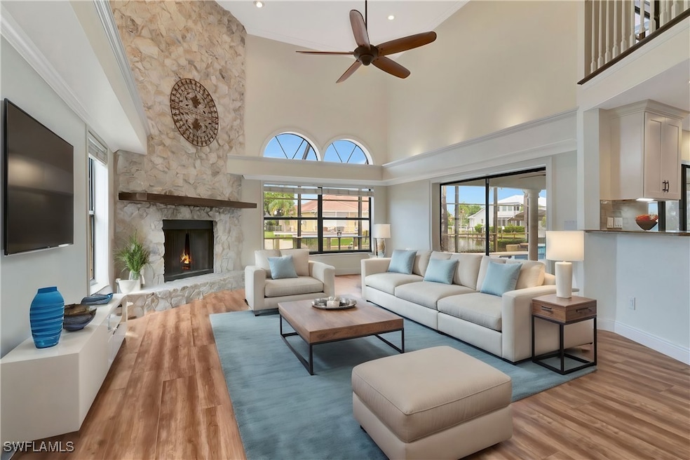 Living room virtually staged