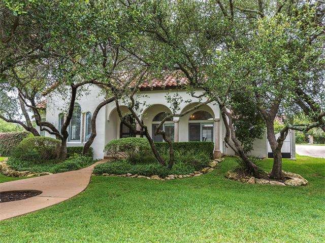 Heavily treed front yard