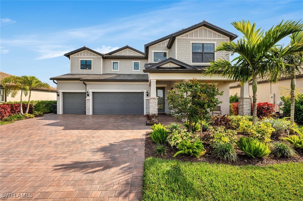 View of front of home with a garage