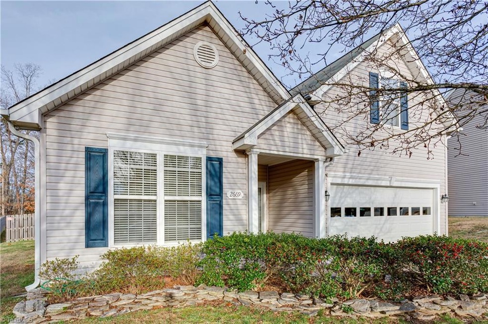 Nicely landscaped home.