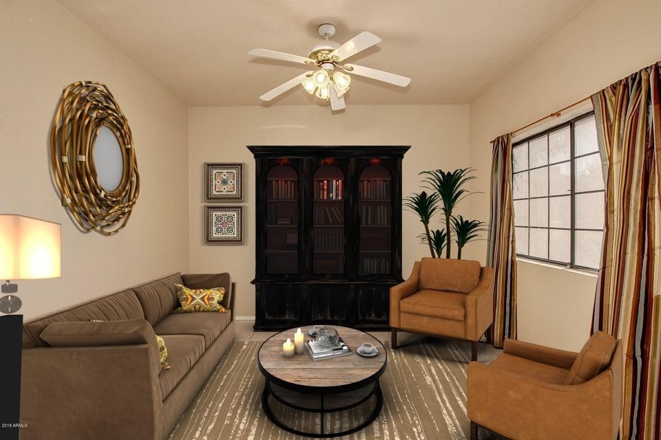 Living area virtually staged
