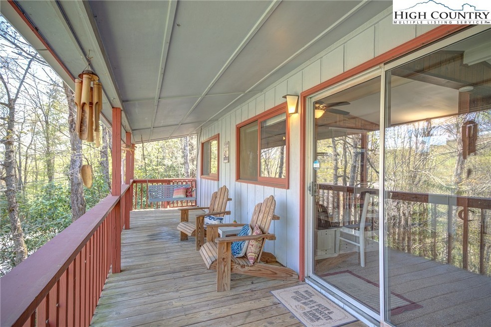 Covered front porch accessible from the living roo