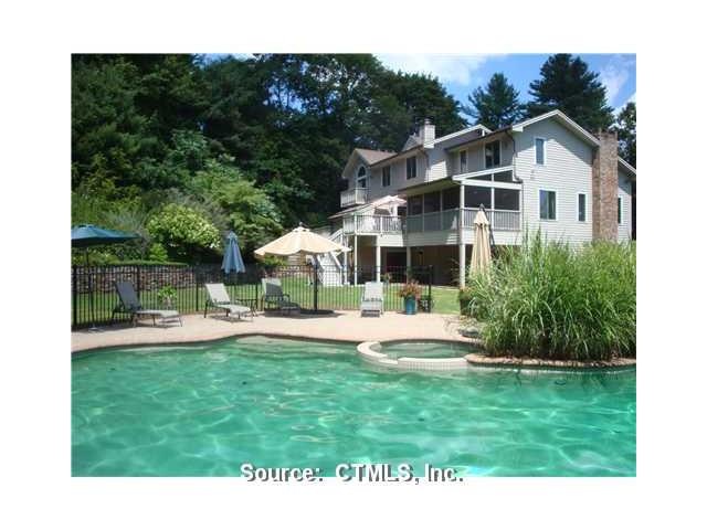Exterior Back. View of rear yard, pool surrounded 