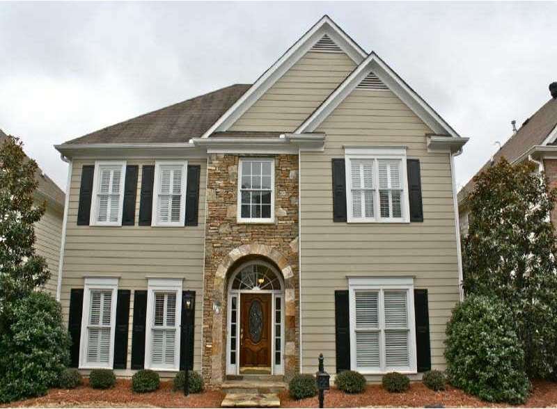 Exterior Front. Beautiful HardiePlank  & Stone Cou