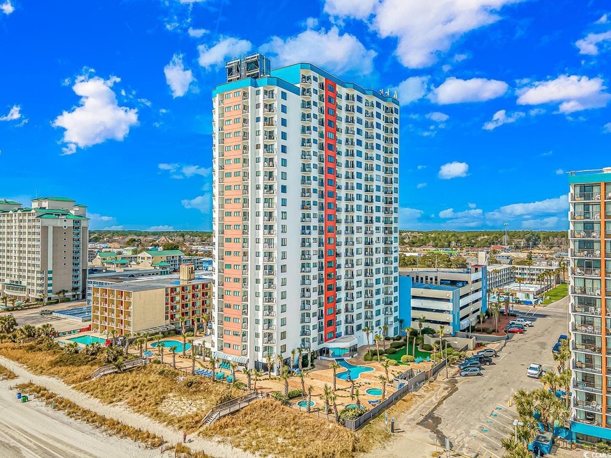 View of building exterior with a city view