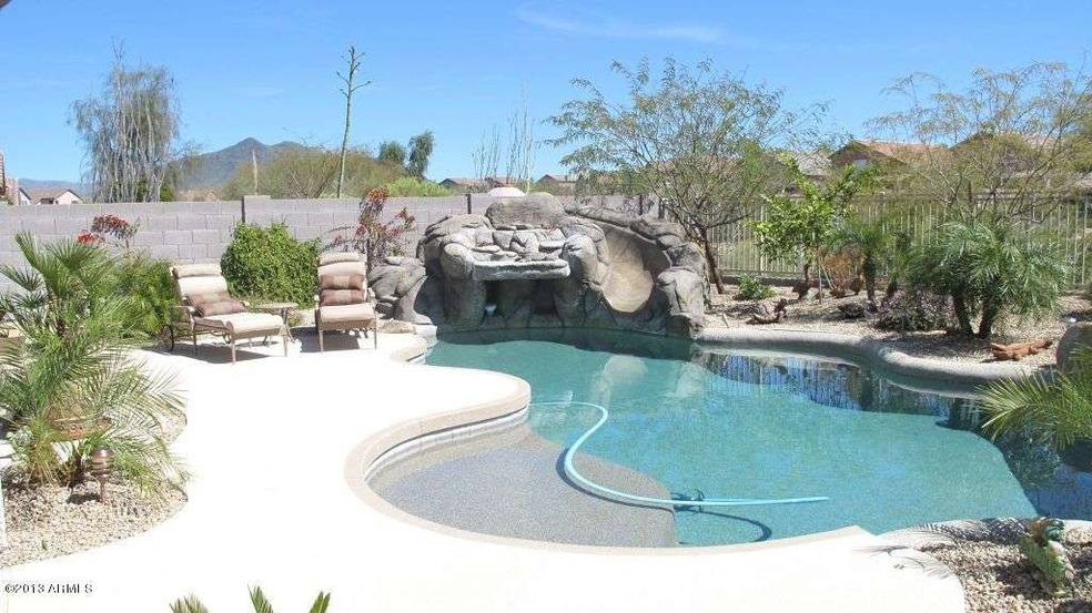 POOL, FENCE, GROTTO-SLIDE