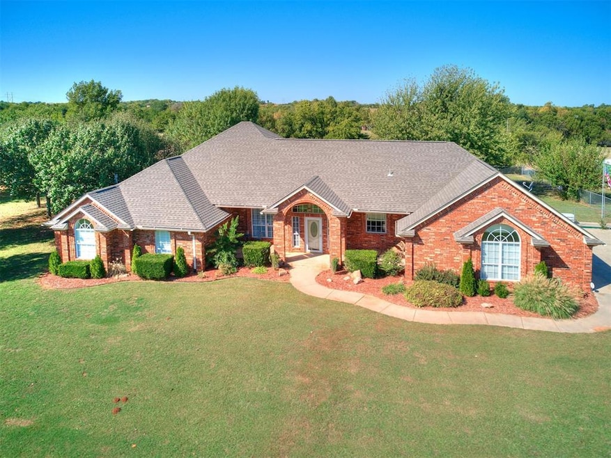 Ranch-style home with a front lawn
