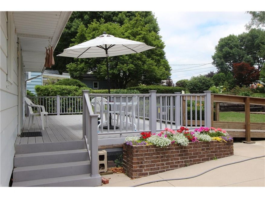 Stunning back yard and deck.