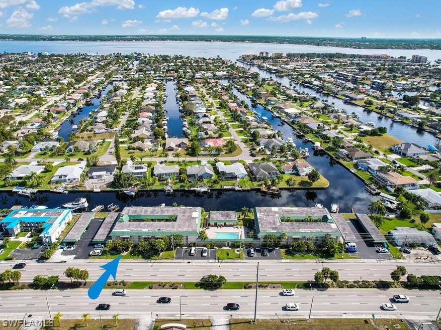 Unit building is in rear facing canal