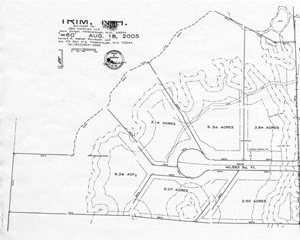 24 acre parcel divided into 6 lots.