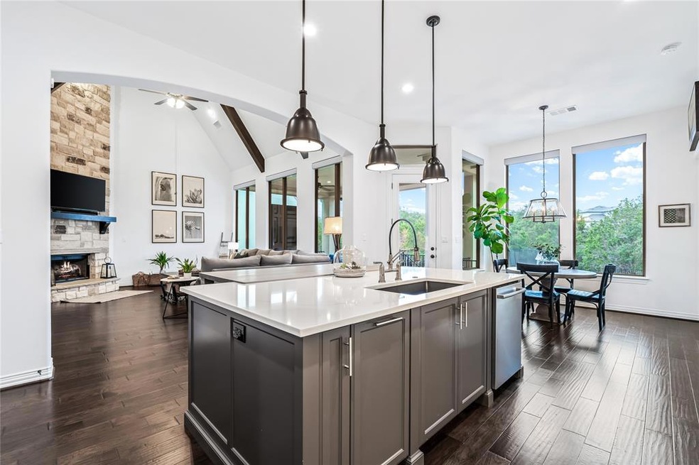 Custom White Oak island and MetroQuartz Salerno countertop offers substantial storage capacity