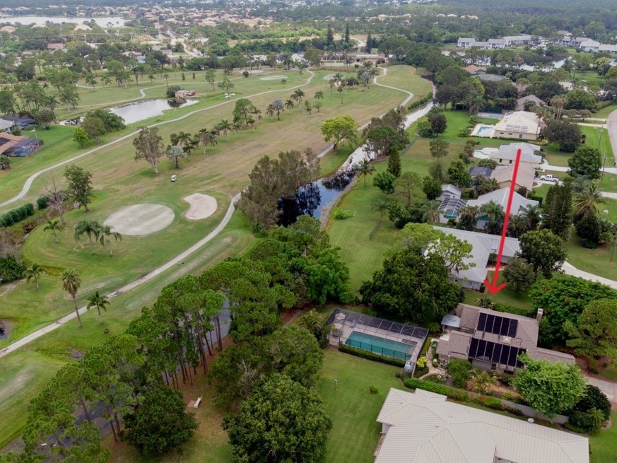 Aerial Showing Home Pool & Golf Course