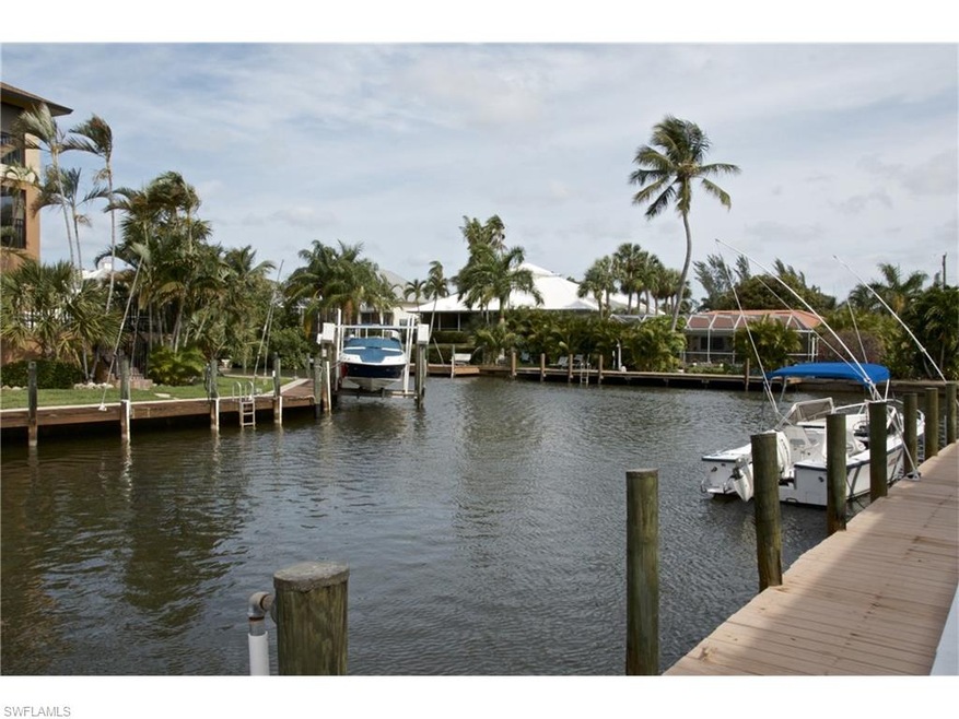 View from patio of intersecting canals.