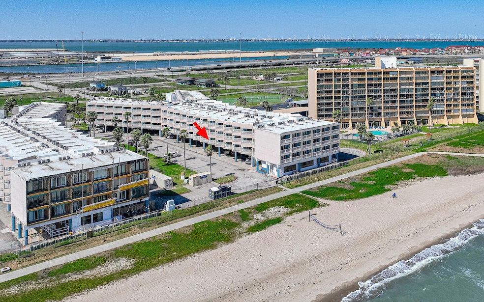 Drone / aerial view of a nearby body of water and