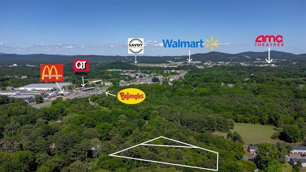 Drone / aerial view with a mountain view