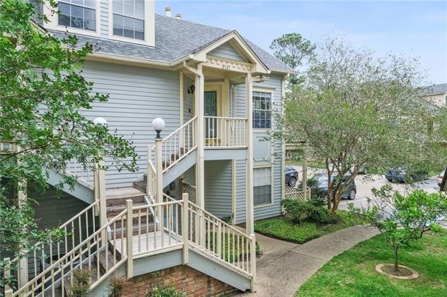 Front door to unit upper right