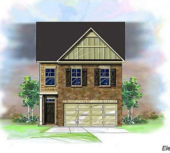 Exterior Front. Preston Plan  End Unit on full Day