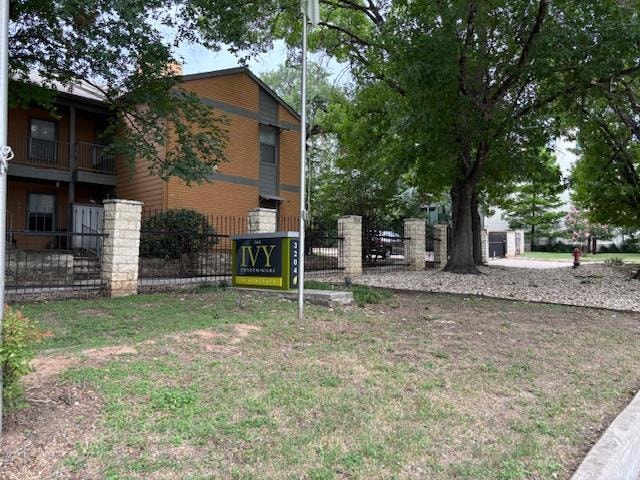 Fenced yard with a gate