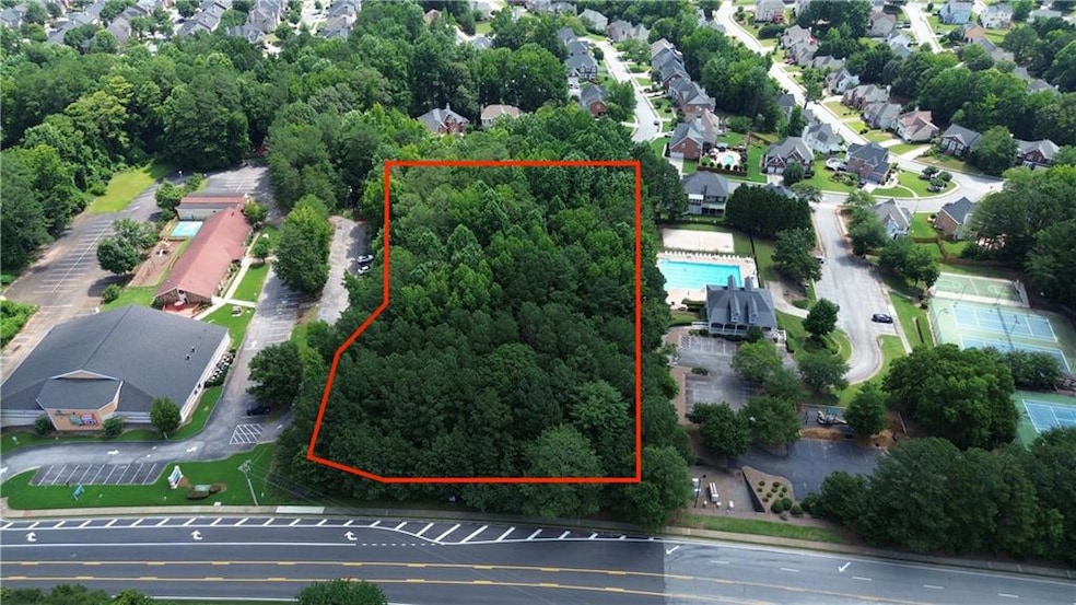 Aerial perspective of suburban area
