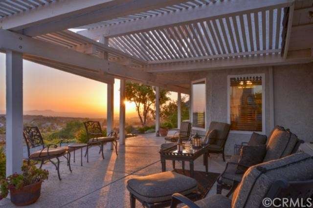 Relaxing patio at sunset