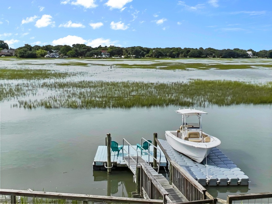 Private dock and marsh views