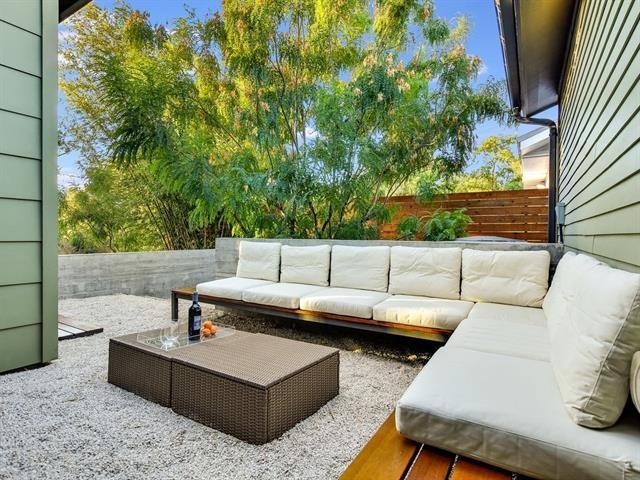 Tree-lined outdoor space designed and custom built