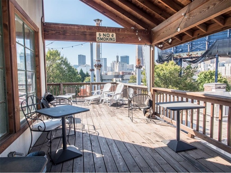 Blocks away from Downtown, the Brushworks rooftop 