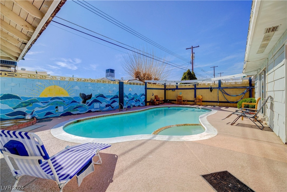 Big backyard with pool and spa perfect for enterta