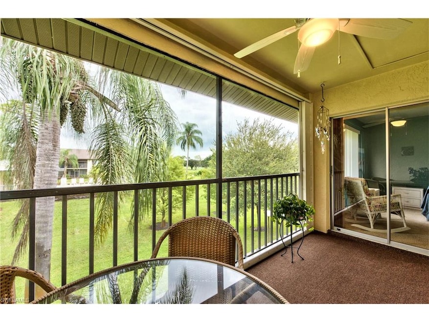 Eastern facing lanai overlooks community courtyard