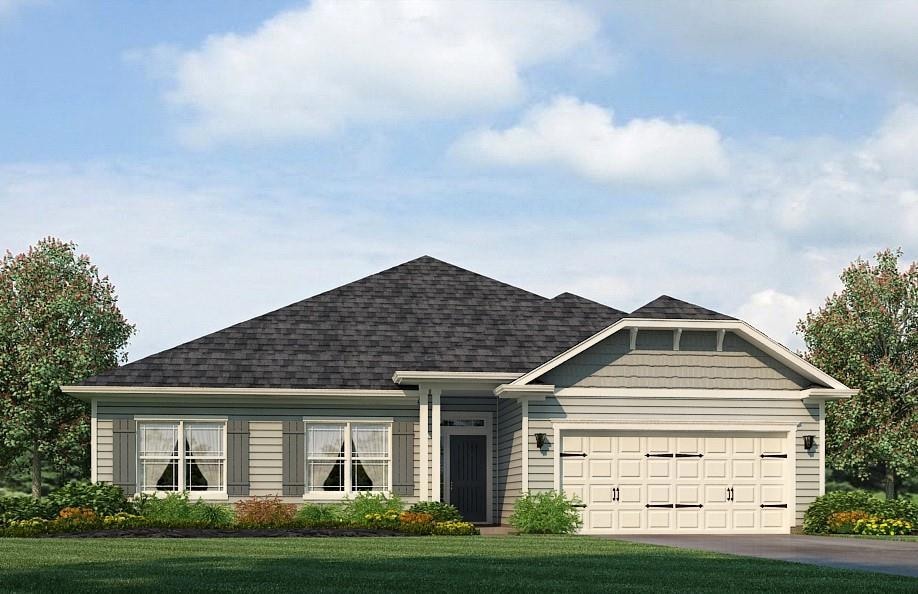 View of front facade featuring a shingled roof, a 