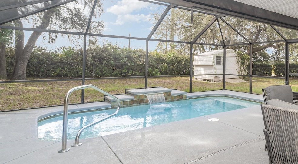 Heated Pool with waterfall