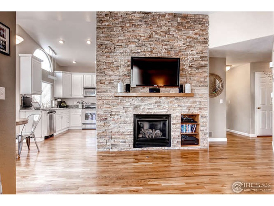 Stacked Stone Fireplace