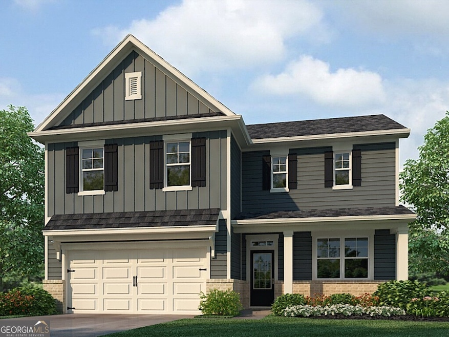 Galen front exterior with dark vinyl siding render