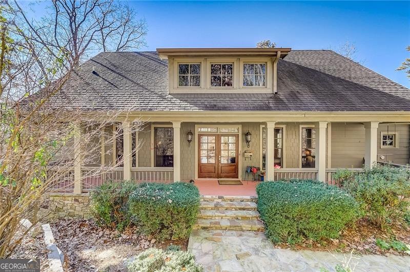 View of front of home featuring french doors