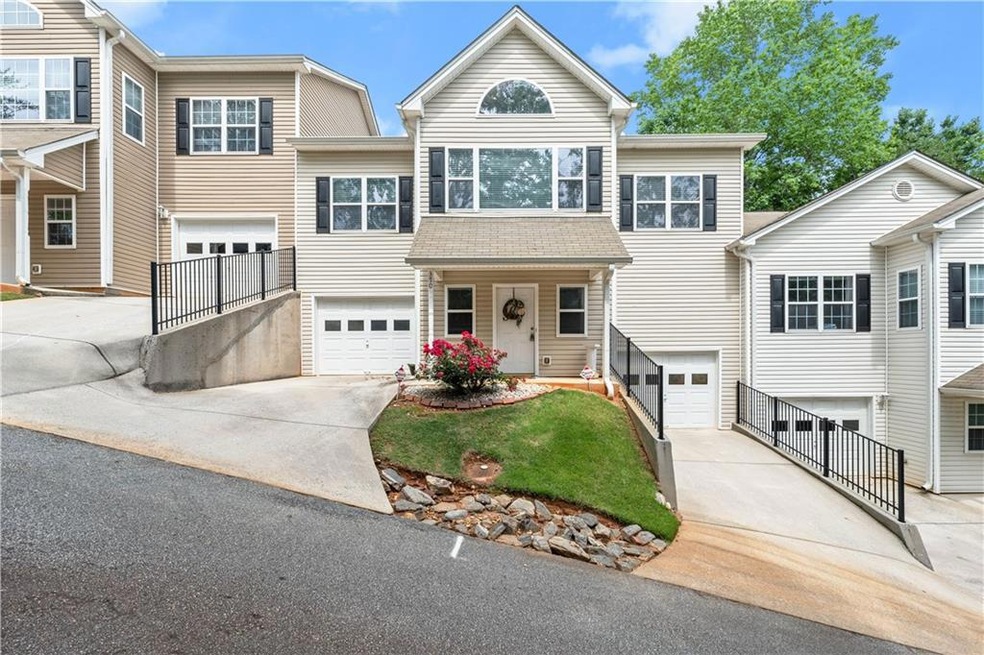 View of front of home with a garage