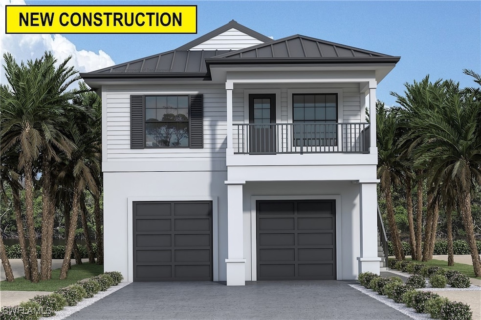 Rendering of the front of the house featuring a ga