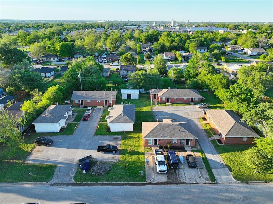 Aerial view of residential area
