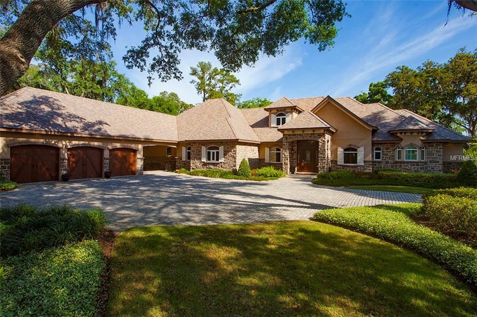 Beautiful Country French architecture with paver d