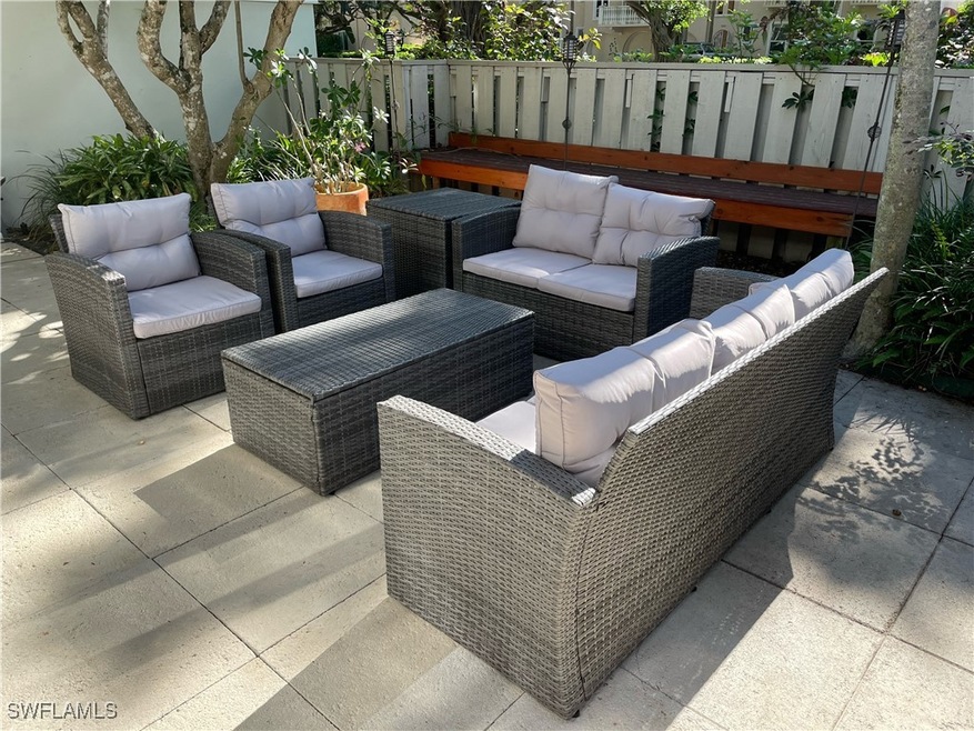View of patio with outdoor lounge area