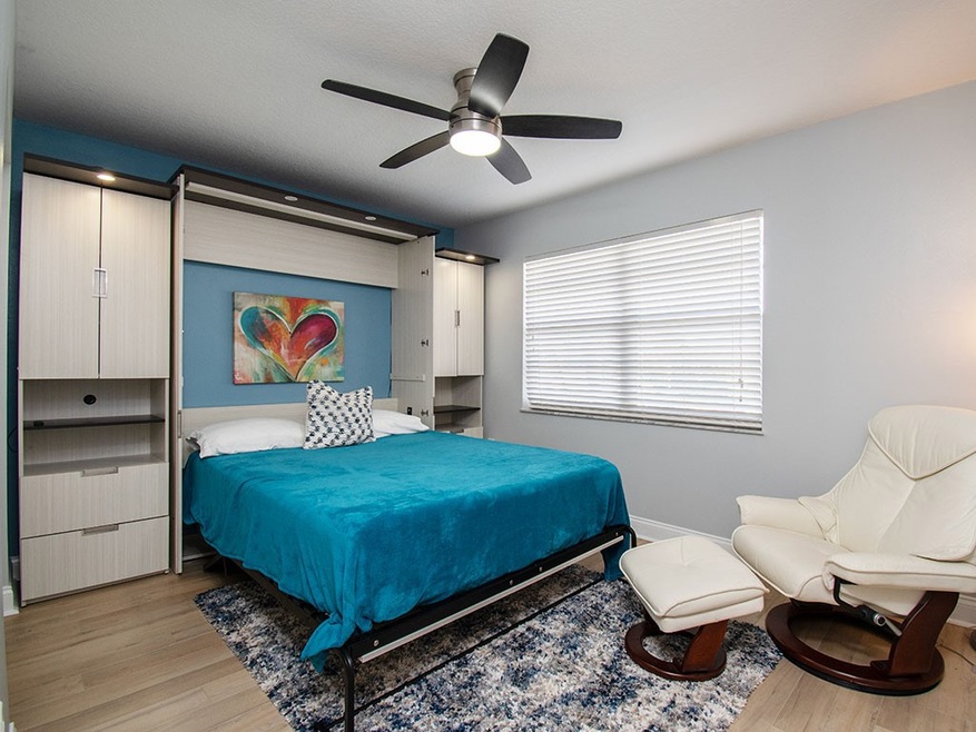Guest room features Murphy Bed
