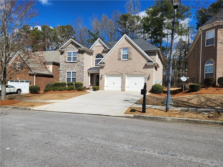 Front facade with a garage