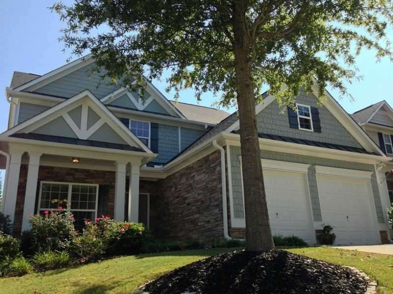 Exterior Front. Easy maintenance stone and concret