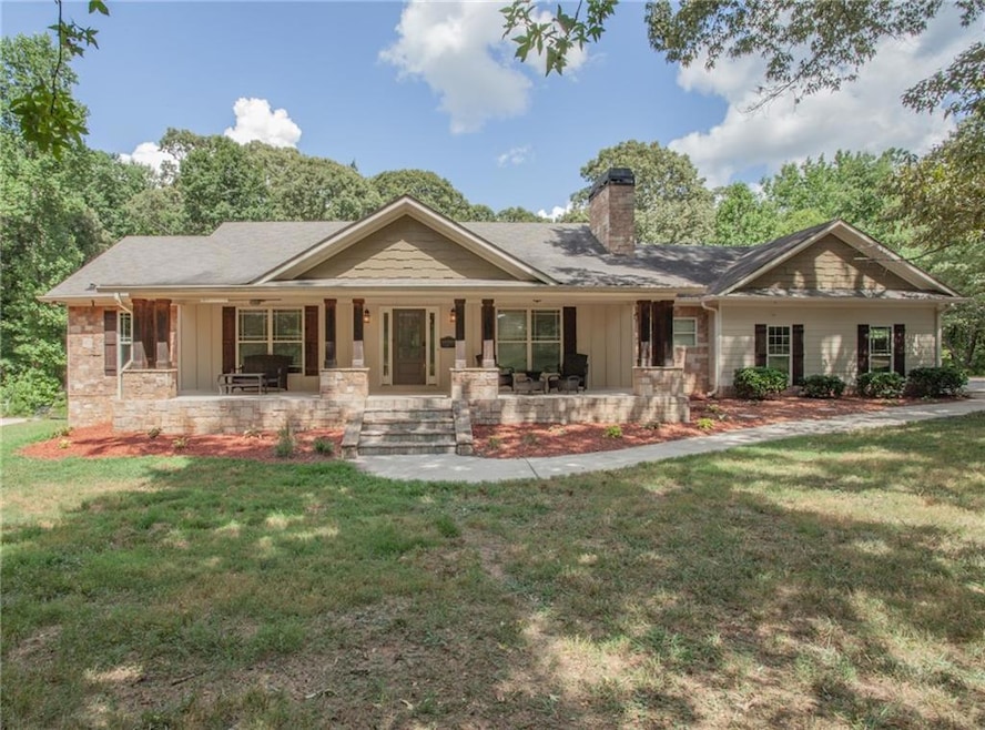 Ranch home with covered porch on a full basement- 
